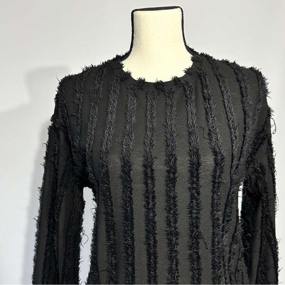 Zara Trafaluc Womens Black Fringe Long Sleeve Shirt - Picture 4 of 12